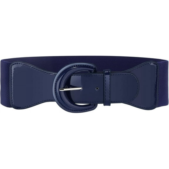 Women Wide Stretchy Belt,Vintage Chunky Buckle Elastic Waist Belts for Women Dress