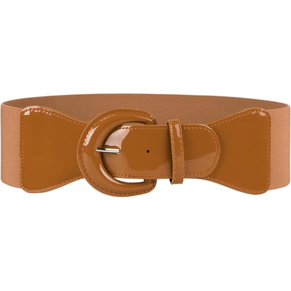 Women Wide Stretchy Belt,Vintage Chunky Buckle Elastic Waist Belts for Women Dress