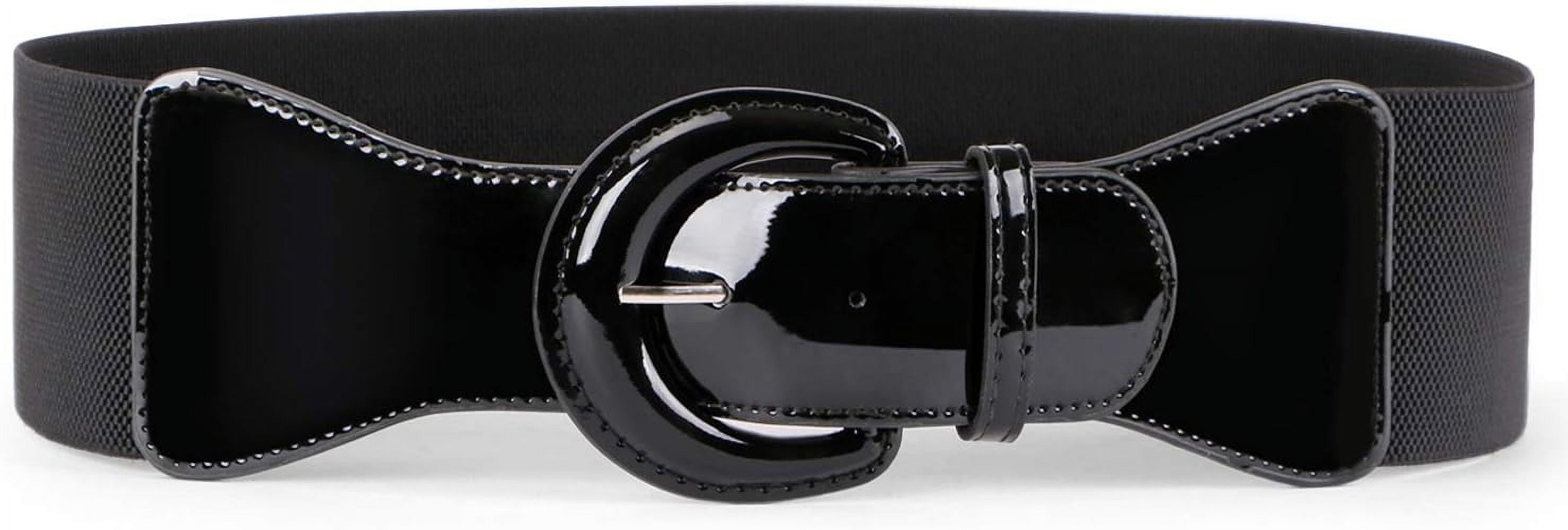 Vintage Wide Stretchy Belt Chunky Buckle Elastic Adjustable Waist Belt Women main image 2