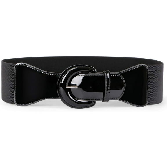 Women Wide Stretchy Belt,Vintage Chunky Buckle Elastic Waist Belts for Women Dress