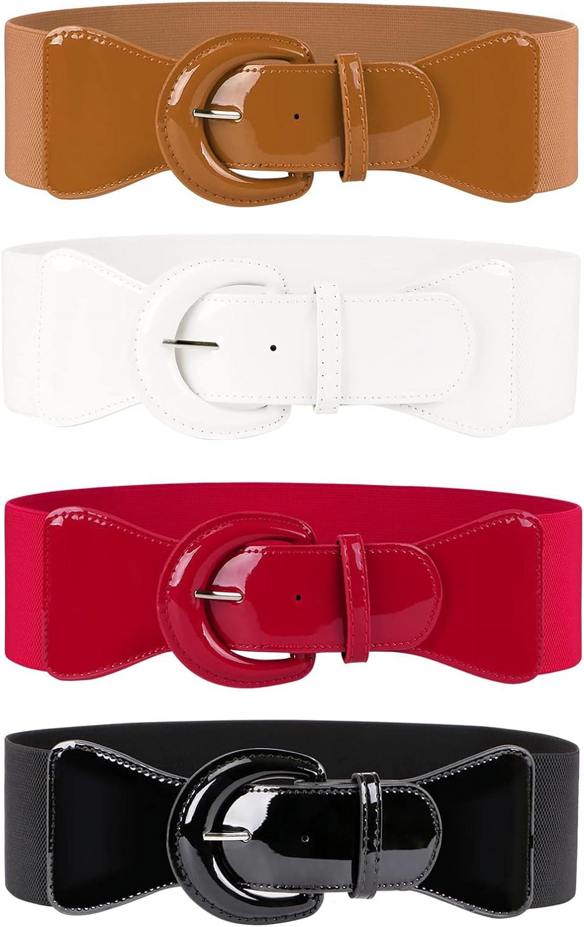 Vintage Wide Stretchy Belt Chunky Buckle Elastic Adjustable Waist Belt Women main image 4