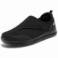 thumbnail image 1 of Women Wide Toe Box Shoes Walking Shoe, Hook and Loops Shoes with Arch Support for Seniors, Bunions, Hammertoes, Swollen Feet, All Black Size 8, 1 of 6