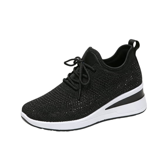 Women Wide Toe Box Slip On Walking Sneakers, Air Cushion Mesh Shoes with Arch Support, Non-Slip Lightweight Breathable Footwear for All Day Standing Gym Work Daily Walking Activities Black 6