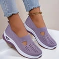 thumbnail image 1 of Women Wide Width Breathable Walking Comfortable Slip on Sneakers,Non Slip Arch Support Slip on Shoes Purple 41, 1 of 2