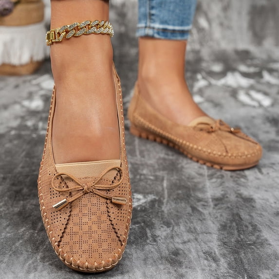 Women Wide Width Slip On Loafers, Soft Walking Flat Shoes,US:10.5