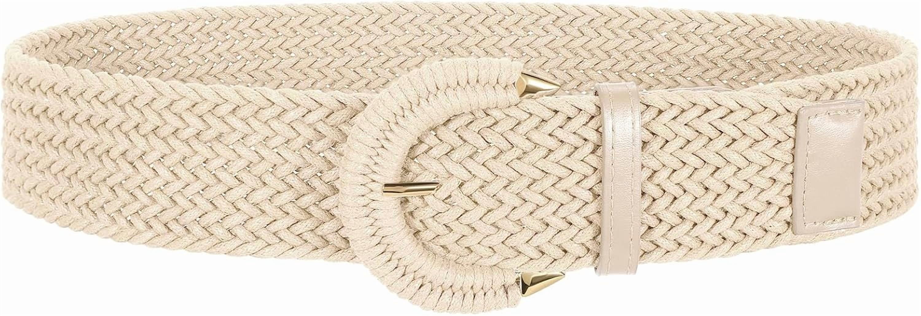 Wide Woven Rattan Belt for Dresses Straw Raffia Boho Waist Belt Rewin Summer Beach Conch Women Skinny Raffia Belt Boho PP  main image 3