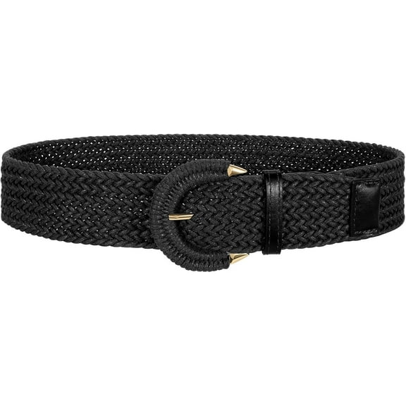 Women Wide Woven Belt for Dresses Fashion Rattan Braided Waist Belt Straw Raffia Boho Belt for Jeans