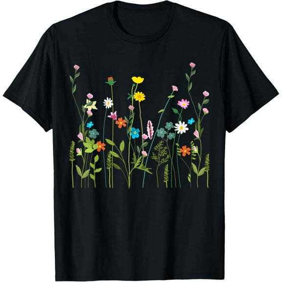 Women Wildflower Summer Flowers Blooming Floral Graphic T-Shirt100% cotton