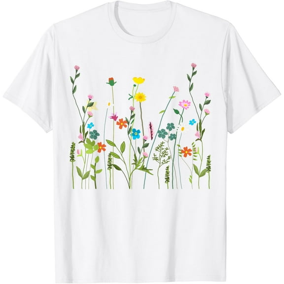 Women Wildflower Summer Flowers Blooming Floral Graphic T-Shirt