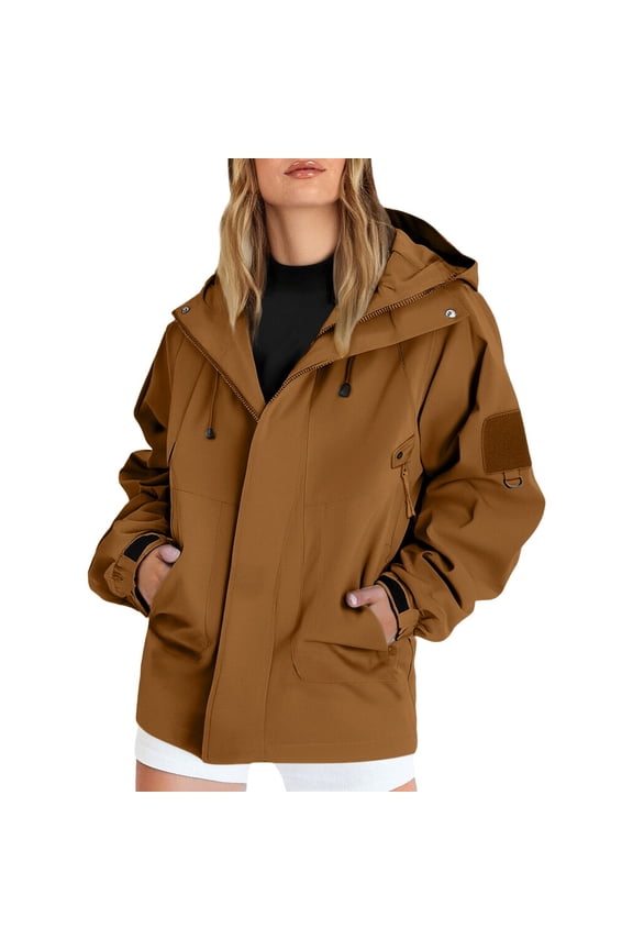 Women Windbreaker Jacket，Womens Spring Rain Jacket Rain Gear For Women Waterproof Cropped Windbreaker Jacket Women Womens Softshell Jacket Women's Water Resistant Windbreaker Jackets Gray 2XL