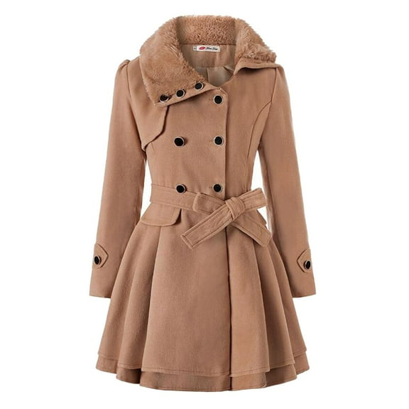 Women Windbreaker Outwear Button Closure Asymmetrical Hem Cloak Coat CO/M Women's Petite Outerwear Jackets & Coats Lightweight Jacket Women Active Sides Jacket Came Jacket Women Outer Wear for Women