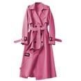 thumbnail image 1 of Women Windbreaker Trench Coat Long Sleeve Button Up Jacket Winter Fall Plus Size Casual Loose Lapel Coat with Pockets Daily Outerwear Purple, 1 of 5