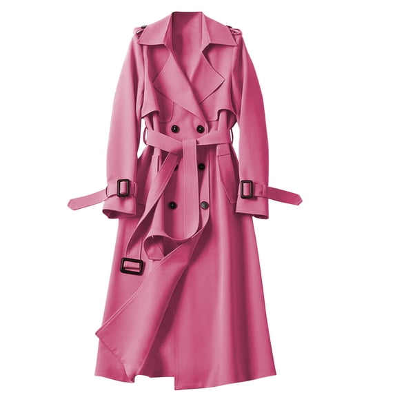 Women Windbreaker Trench Coat Long Sleeve Button Up Jacket Winter Fall Plus Size Casual Loose Lapel Coat with Pockets Daily Outerwear Purple