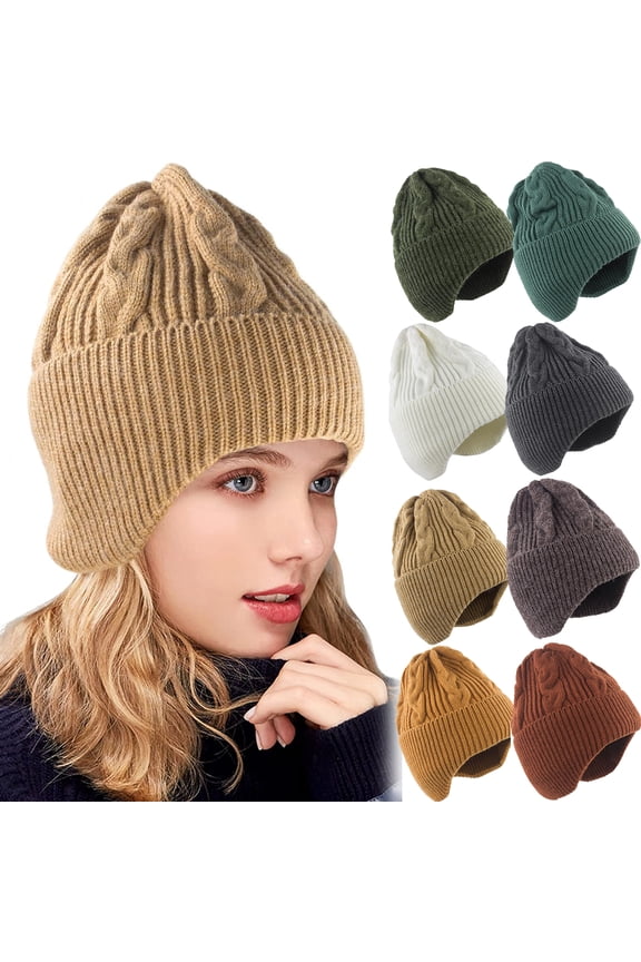 Women Winter Beanie Hat Warm Soft Stretch Slouchy Skully Knit Cap