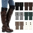 thumbnail image 1 of Women Winter Boot Cuffs Socks Cable Kintted Boot Cuffs Socks Short Knitted Leg Warmers Button Boot, 1 of 7