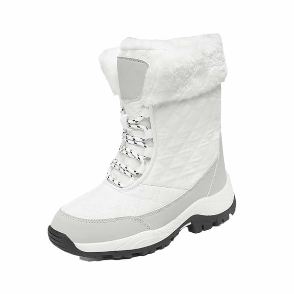 Women Winter Boots Insulated Winter Platform Booties With Slip Lined Design Color: White Size: 60