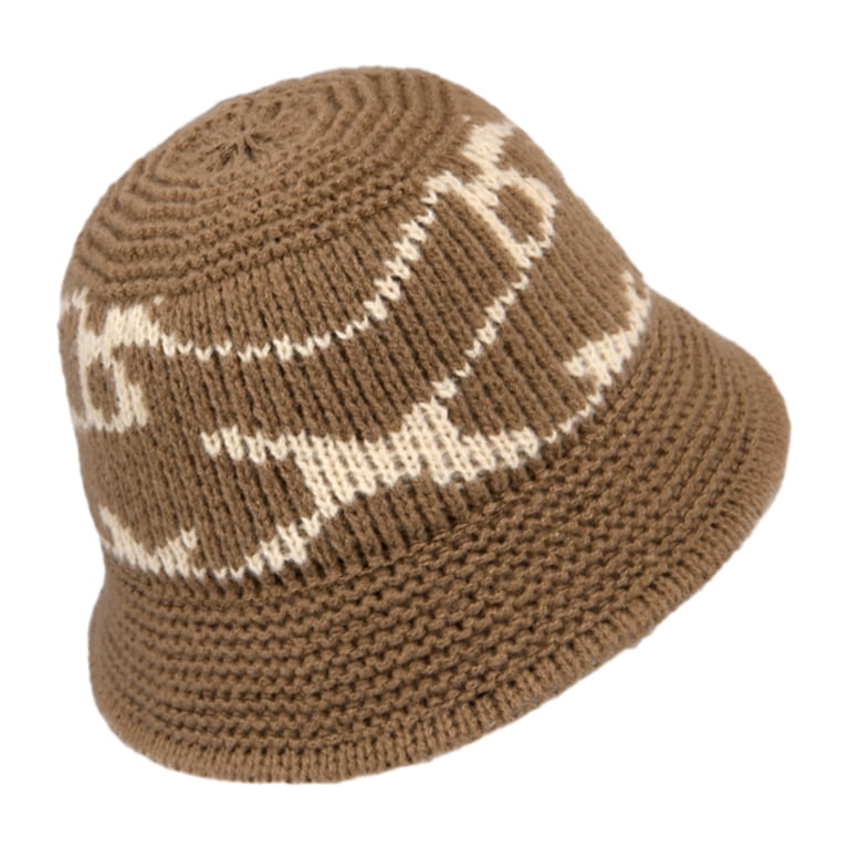 Women\'s Winter Bucket Hat Knit Cloche Hat Solid Color Warm Crochet Cap Women Winter Bucket Hat Fashion Knit Cloche Hat Solid Color  main image 3