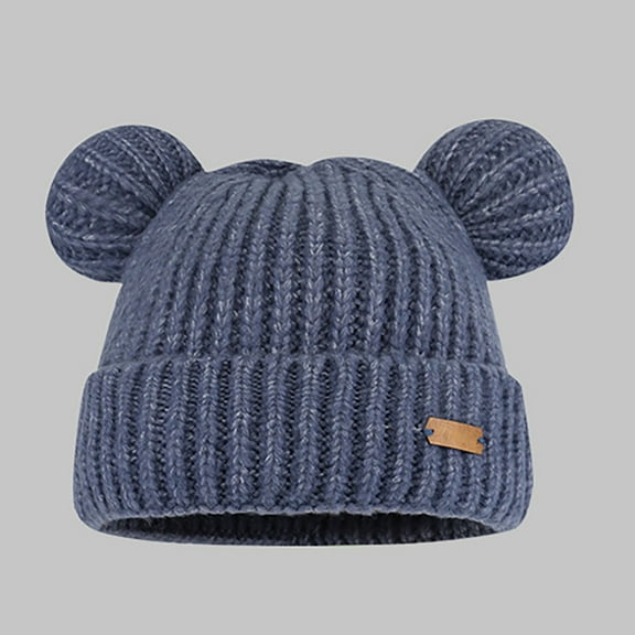 Women Winter Cat Ears Hats Soft Slouchy Striped Knitted Hat Trendy Warm Crochet Braided Knitted Hats Caps Thermal Retention Hat Winter Wear for Men Hoop Head Hat Mans Winter Leather Rabbit Ears