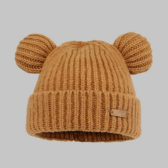 Women Winter Cat Ears Hats Soft Slouchy Striped Knitted Hat Trendy Warm Crochet Braided Knitted Hats Caps Thermal Retention Hat Winter Wear for Men Hoop Head Hat Mans Winter Leather Rabbit Ears