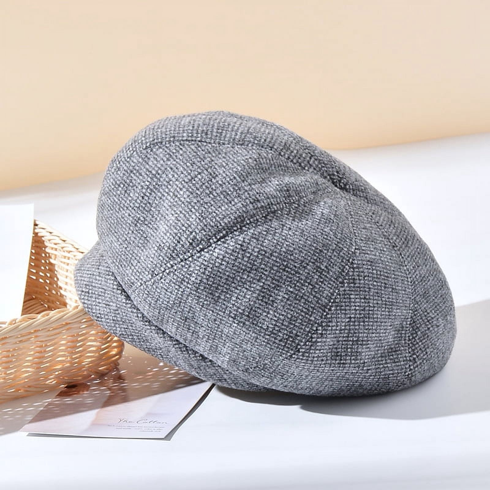 6596 Women Retro Houndstooth Beret Hat Newsboy Caps Fashion Winter Knitted Houndstooth Newsboy Cap Women - Etsy main image 2