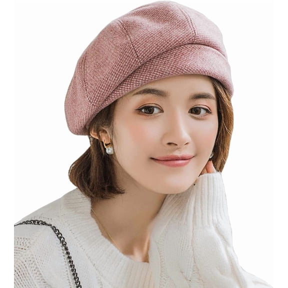 Women Winter Classic Beret Hat Newsboy Cap Painter Hats Houndstooth Beret Hats