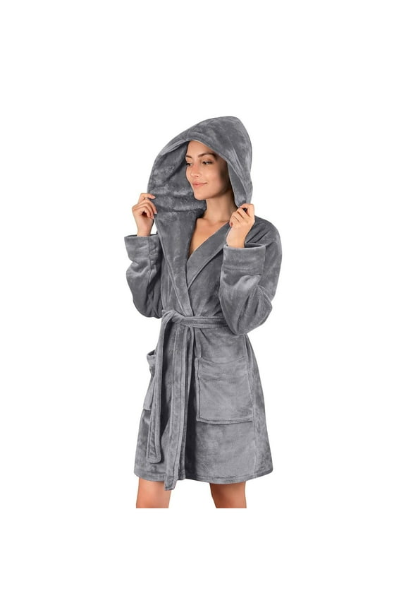 Women Winter Coat Jacket Shawl Bathrobe Home Clothes Long Sleeved Robe Hooded Soft Coat Comfy Robe Set Hooded Bath Robes Womens Robes Short with Hood Towel Robes for Women Small Long Satin Kimono