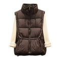 thumbnail image 1 of Women Winter Coats Crop Puffer Vest Lightweight Zip Up Puffer Vest Lightweight Sleeveless Warm Jacket Quilted Vests with Pockets, 1 of 3
