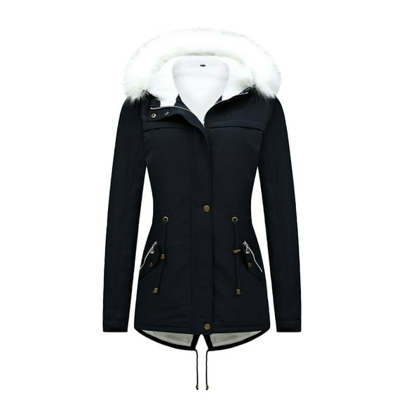 Women Winter Coats Winter Coats for Women Warm Button Down Jackets Fuzzy Fleece Plush Zip Hooded Jacket Comfy Wool Coats with Pockets Plus Size Leather Jacket