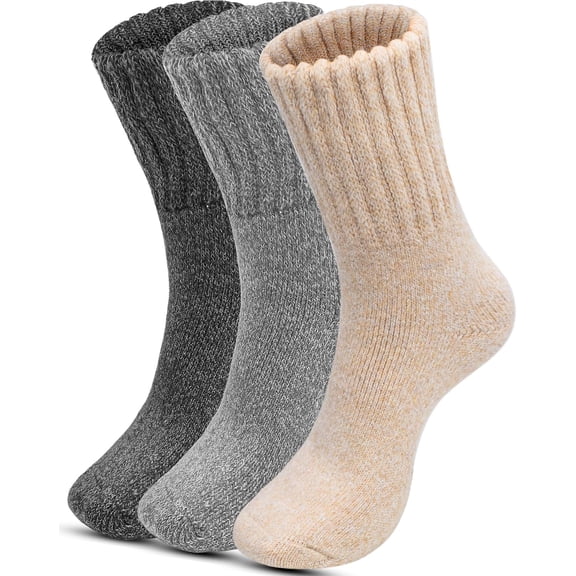 Women Winter Cute Boot Socks Thick Warm Cozy Cushioned Ankle Crew Socks Casual Calf Socks for Winter 3-5 Pairs
