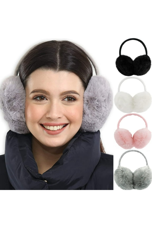 Women Winter Earmuffs Girl Ski Adjustable Ear Covers for Warmer Outdoor Earmuff Fleece Lining