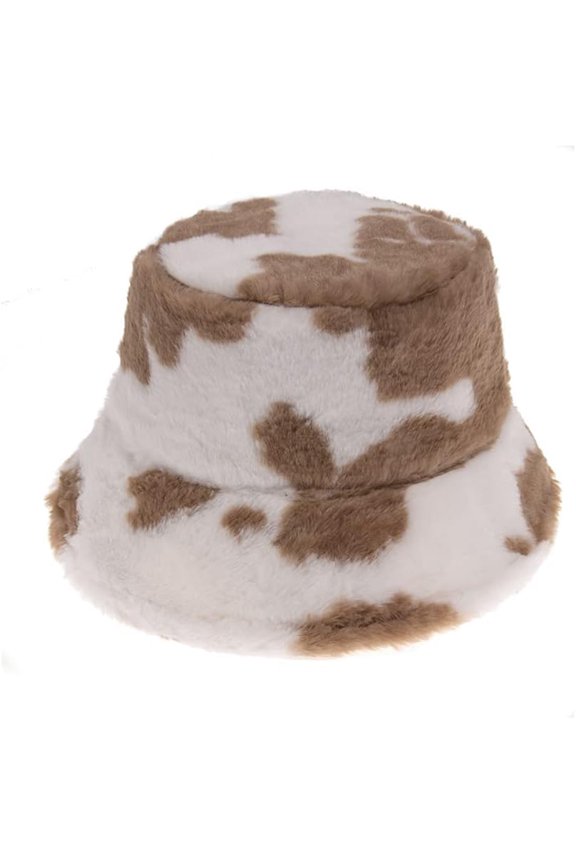 Women Winter Faux Fur Bucket Hat Fluffy Warm Hat for Men Leopard Print Fuzzy Casual Warm Faux Fur Fisherman Hats