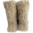 thumbnail image 1 of Women Winter Faux Mongolian Fur Knee High Snow Boots Fluffy Warm Long Boots Outside Big Size, 1 of 2