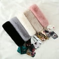 thumbnail image 1 of Women Winter Faux Rabbit Fur Collar Leopard Print Ribbon Tied Bow Scarf Warm, 1 of 6