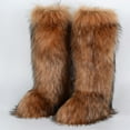 thumbnail image 1 of Women Winter Fluffy Faux Fur Knee High Snow Boots Girl's Over-the-Knee Furry Warm Boots Stylish Winter Footwear Shoes, 1 of 4
