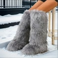 thumbnail image 1 of Women Winter Fluffy Faux Fur Knee High Snow Boots Y34K Outdoor Fashion Boots Luxurious Fashion Shoes, 1 of 4