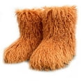 thumbnail image 1 of Women Winter Fluffy Faux Fur Mid-Calf Snow Boots Y2K Non-slip Plush Fake Mongolian Warm Boots, 1 of 1