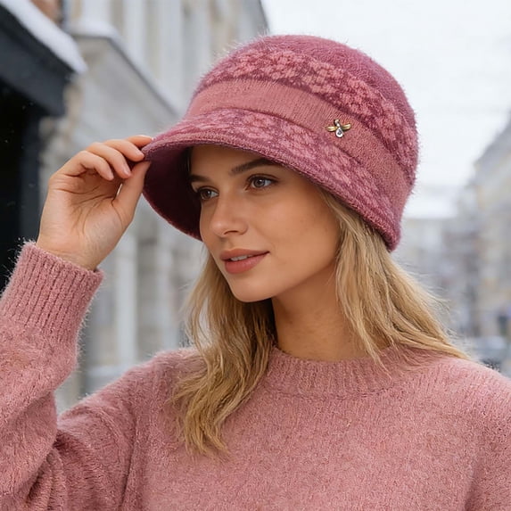 Women Winter Hat Lined Knit for Moms Warm Outdoor Daily Use