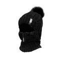 thumbnail image 1 of Women Winter Hat Neck Scarf Headwear Knitted Cold Weather Neckerchief Riding Cap Black, 1 of 8