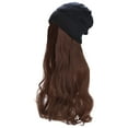 thumbnail image 1 of Women Winter Hat Wig Knit Featuring Long Straight and Wavy Curly Hair for Parties Daily Wear and Weddings - Ladies Accessory, 1 of 2