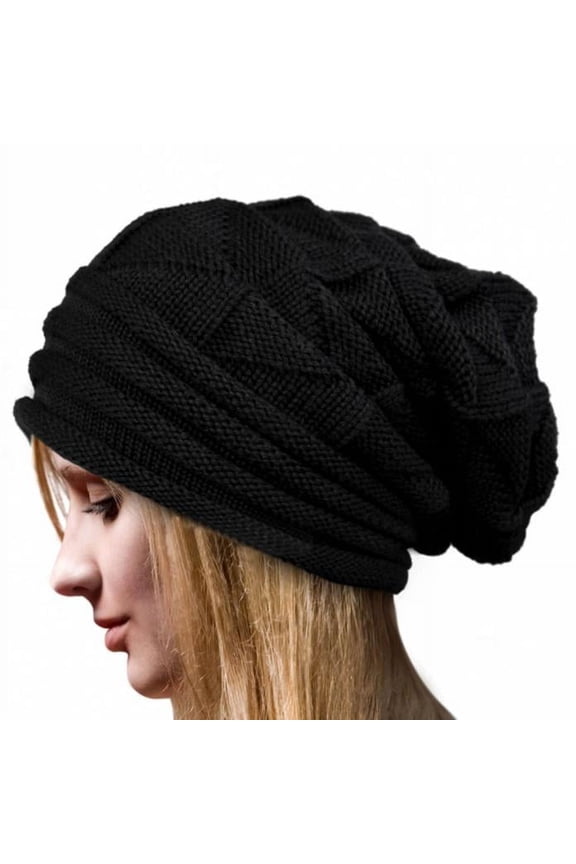 Women Winter Hat Wool Knit Warm Caps Bullseye Hat One Size