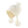 thumbnail image 1 of Women Winter Hats Peruvian Cover Ears Beanie Hat Crochet Beanie Cable Knit Hat Ear Flaps Earmuff Cap Ear Flaps Sherpa Ski Snow Hats Knit Fleece Lined 3 Pom Pom Hat, 1 of 2