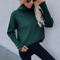 thumbnail image 1 of Women Winter High Collar Button Pullover Solid Color High Collar Sweater Large Sweater Vs Half Zip Womens Sweat Shirt Northwestern Quarter Zip Womens Oversized Sweaters Women's Pullover Sweaters for, 1 of 4
