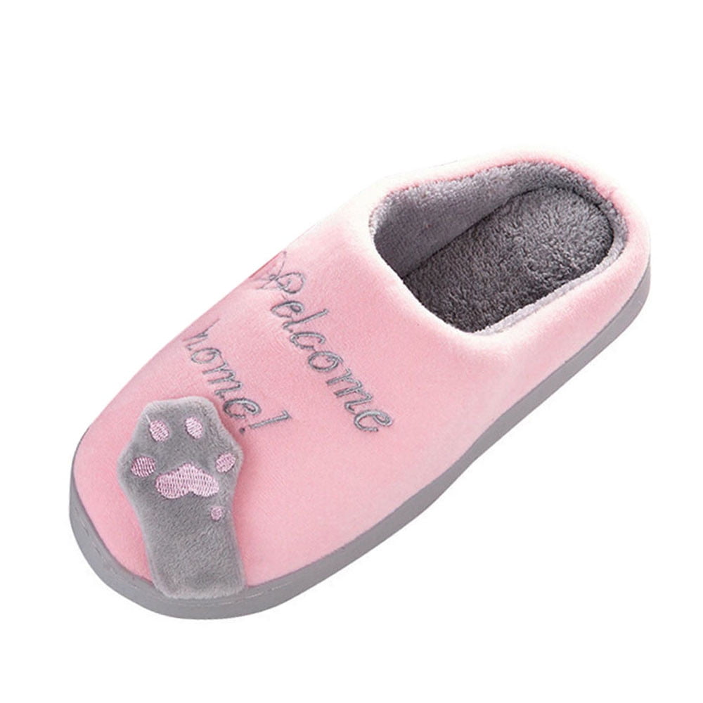 Women Winter Home Slippers Cartoon Cat Nonslip Warm Indoors Bedroom