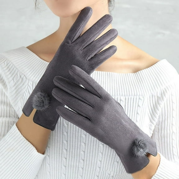 Women Winter Keep Warm Touch ScreenPlus Velvet Windproof Suede Fashion Gloves ,Flexible and Comfortable