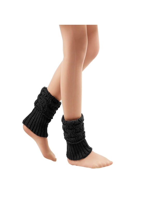 Women Winter Knit Ankle Leg Warmers Hollow Knit Turn‑Over Boot Cuffs Solid Color Stretchy Fashion Ankle Socks Cuffs for Boot Shoe Daily Casual Outdoor Winter Accessory,1 Pair