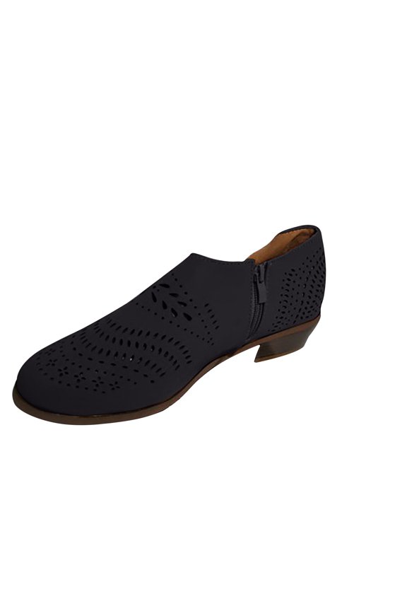 Women Winter Lace Up Flock Casual Fretwork Heels Women's Casual Shoes