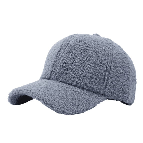 Women Winter Lamb Wool Baseball Cap Warm Plush Lined Curved Brim Hat Cozy Cold Weather Casual Cap