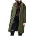 thumbnail image 1 of Women Winter Long Cardigan Overcoat Lapel Casual Slim Outwear Jacket Cozy Warm Soft Lightweight Comfortable Outerwear, 1 of 8