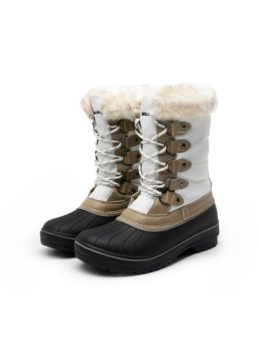 Women s Waterproof Winter Snow Boots with Rubber Sole Warm Hiking Boots Walmart
