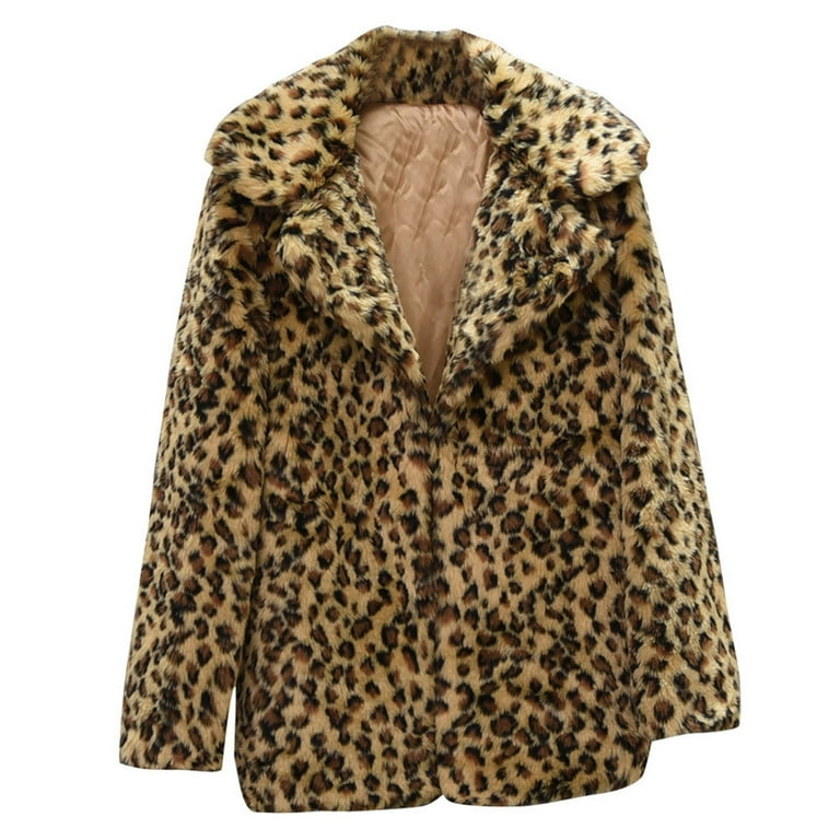 Women Winter Mid length Suit Snow White Leopard Print Coat Soft Fleece Sweater Women Winter Work Jacket Women Women Jacket Lightweight Zip up Top Christmas Jacket for Women Active Walmart